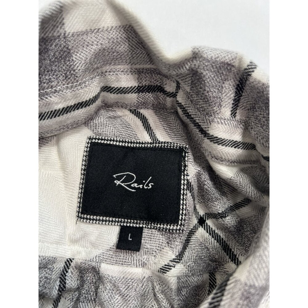 Rails Button Front Plaid Shirt In White Grey - image 2